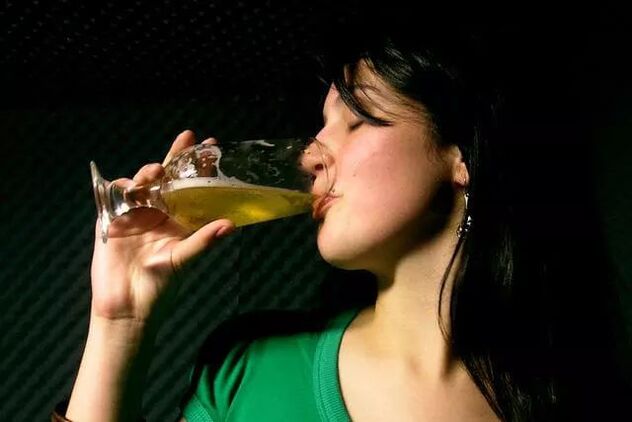 Women addicted to beer